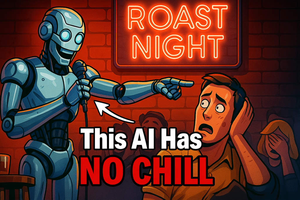 Robot comedian roasting human – AI insult generator
